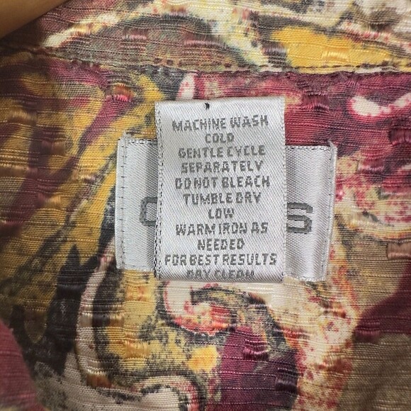 Chico's Blazer Jacket Womens Size Small/6 Silk Blend Textured Paisley Print - Picture 7 of 13